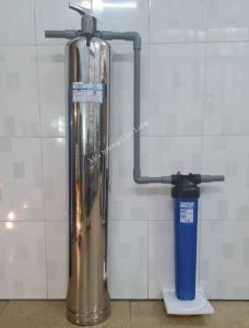 Bộ lọc tổng đầu nguồn nước máy vỏ Inox (Lưu lượng 500 - 800 lít/giờ)